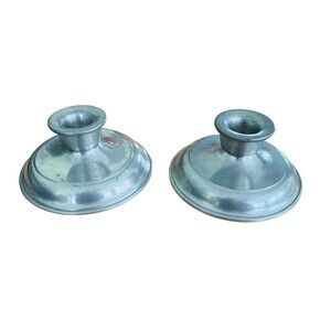 Vintage Pair Woodbury Pewter Taper Candle Stick Holders 2"x4.24" Set Of 2
